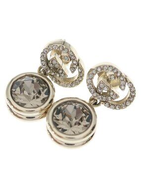 Gucci GG Logo Rhinestone Single Earring Gold